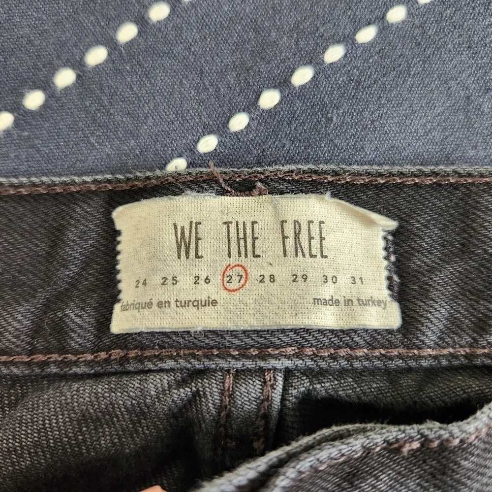 Free People We The Free Maggie Mid Rise Straight Leg Jeans Black Size 27